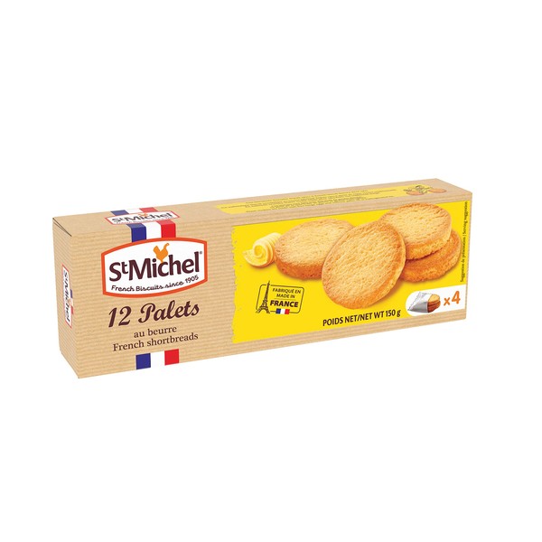 St Michel Butter Palets, French Shortbread Cookies, Short Bread Sugar Biscuits, 150g