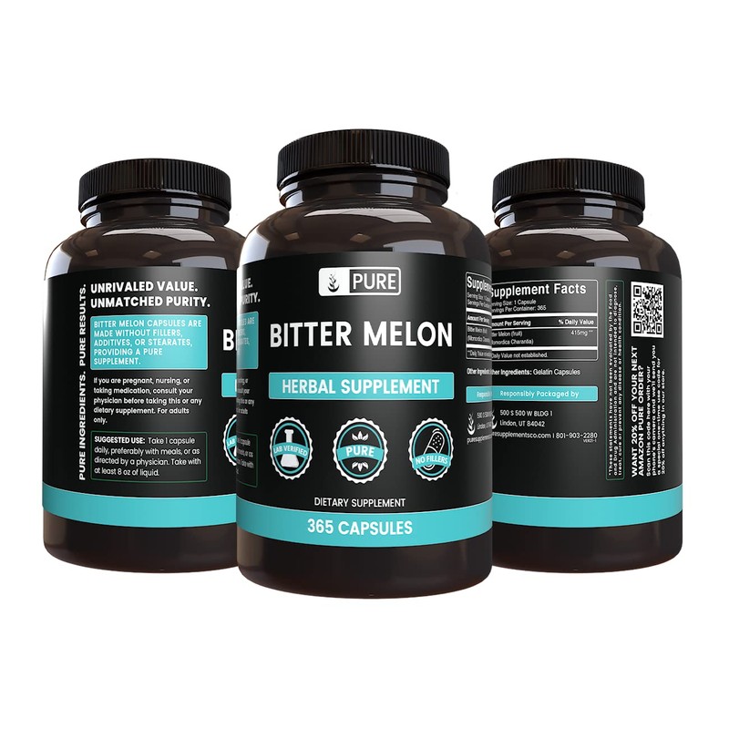 Pure Original Ingredients Bitter Melon (365 Capsules) No Magnesium Or