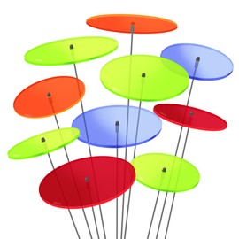Sunplay Sun Catcher Discs in Colour Mix, Set of 10, 5 x 7 cm and 5 x 10 cm Diameter + 35 cm Swing Rods