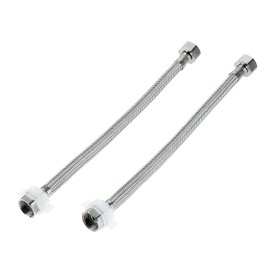 BOWAREPRO Pack of 2 Flex Hose Fittings, Stainless Steel Connection Hose G1/2 Inch x G1/2 Inch, Reinforced Hose Tap, Shower Braid Flexible Hose for Tap Mixer Tap (30 cm)