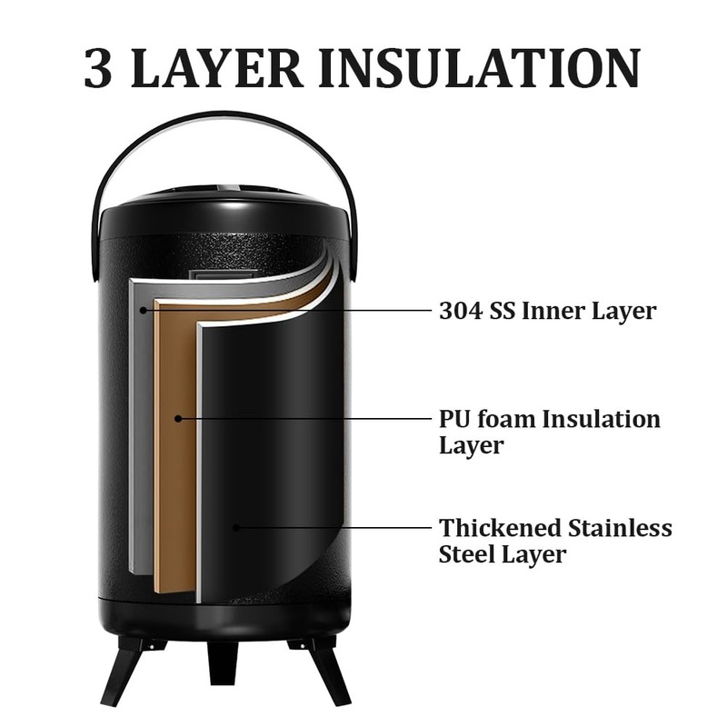 hzexun Insulated 3.2 Gallon Hot & Cold Drink Dispenser, Thermal