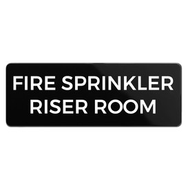 Fire Sprinkler Riser Room Sign, Durable ABS Plastic with Full Adhesive Backing, Sign for Door or Wall, 2x6"