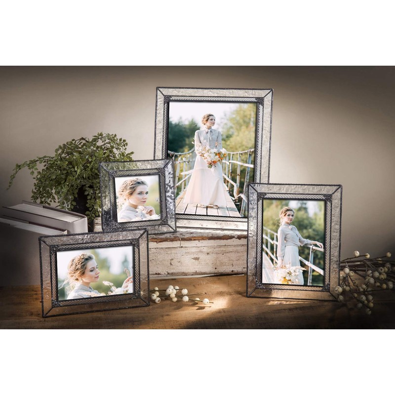 J Devlin Glass Art Pic 380-81HV Vintage Glass Picture Frame