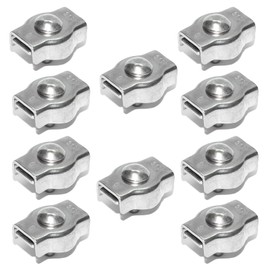 PRIOstahl Simplex Clamps Wire Rope Clamp Wire Rope Clamp - 4 mm x 10 Pieces with Locking Nut Rope Mechanism Steel Cable End Connection Rope Tensioner Connector Clamps Made of Stainless Steel V4A