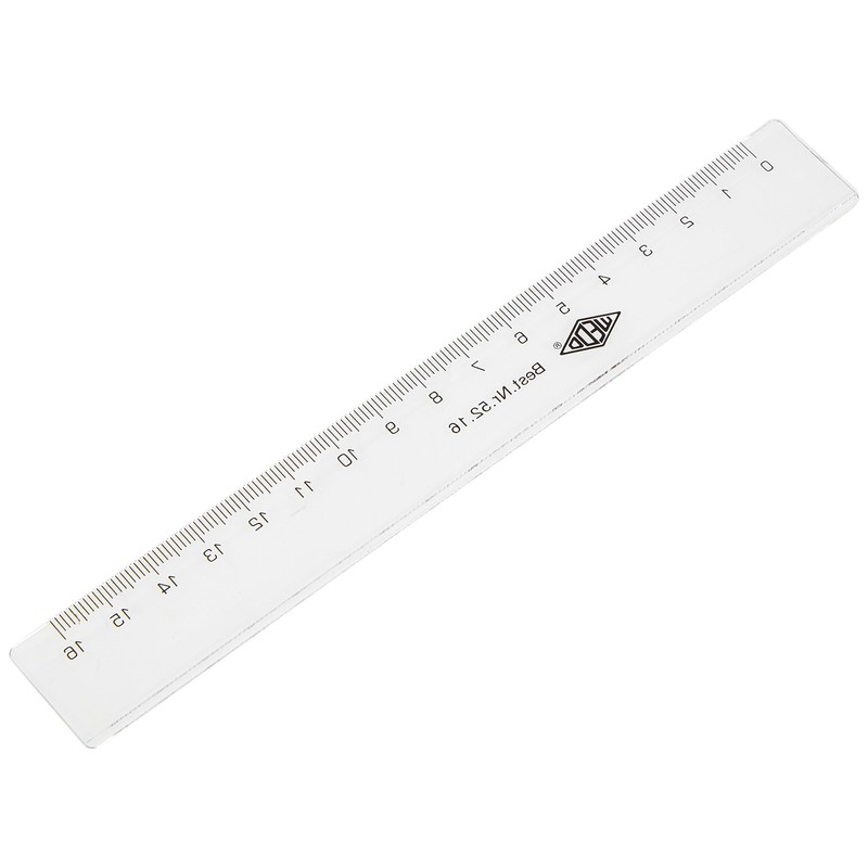 Wedo 5216 Ruler, 16 cm, Ink Edge, Embossed Centimetre Division,