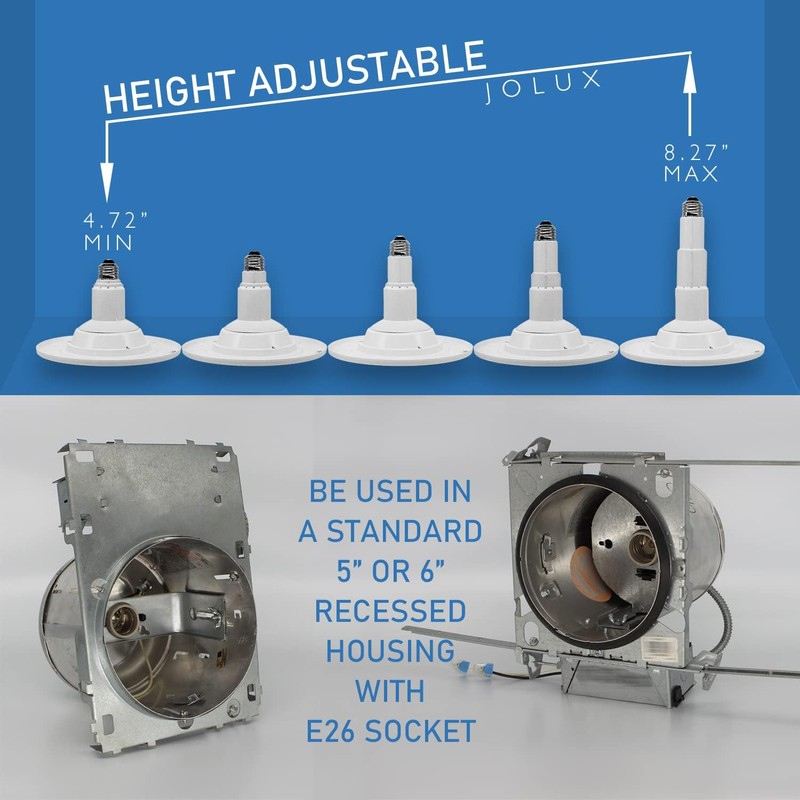 Jolux 5/6''Adjustable Height LED Can Lights Retrofit Recessed Lighting 6