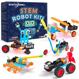 SCIENCE DIARY STEM Robot Construction Kit for Children - Technology Experiments with Motor & Tools, Educational Toy for Building & Research, Boys & Girls for Birthday & Christmas