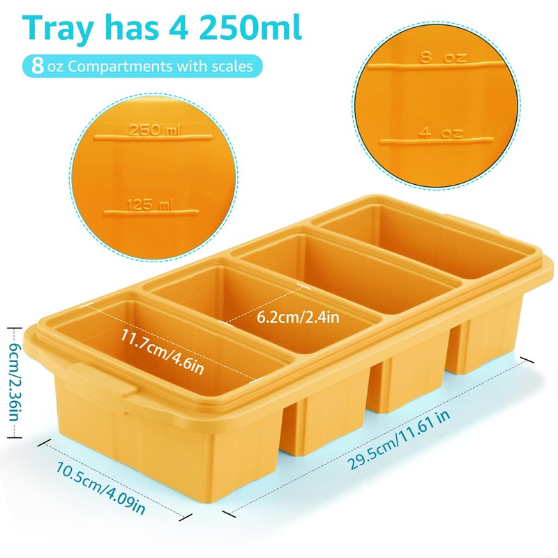 Ztomine Silicone Freezer Tray With Lid - Silicone Freezer Food