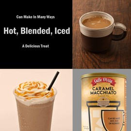 Caffe D'Vita Caramel Macchiato - Instant Coffee Powder Mix for Lattes, Gluten Free, No Cholesterol, No Hydrogenated Oils, Kosher-Dairy - 1 Lb Can