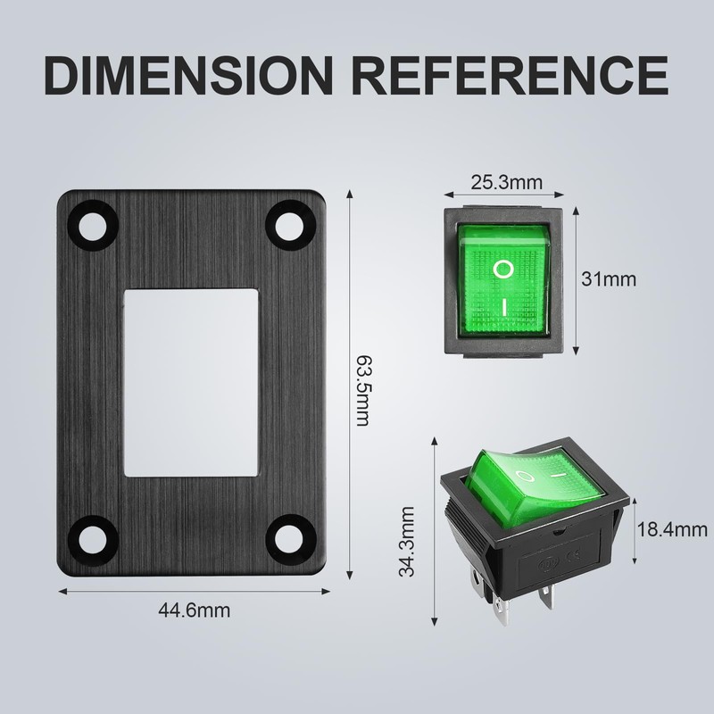 GUETNEU 1Pcs Green LED KCD4 Boat Rocker Switch 2-Position 4-Pin