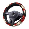 Beauty and Skull Steering Wheel Cover with 2 Car Coasters