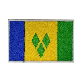 ST.Vincent & Grenadines Country Flag Patch Iron On Embroidered Applique Patch St.Vincent Grenadines Country Flag Iron On Sew On Emblem Badge