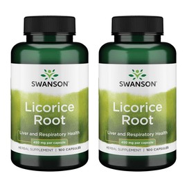 Swanson Licorice Root 450 mg 100 Caps (2 Pack)