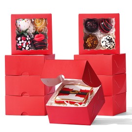SLShePack 40 Pack Bakery Boxes 4x4x2 Inches Cookies Boxes Mini Bundt Cake Boxes Pie Boxes Cinnamon Roll Treat Box Chocolate Truffle Packing Party Wedding Favor