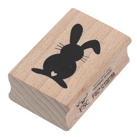 Artoz Stamp - Wooden Stamp - "Rabbit with Folding Ear" - 50 x 35 mm - Motif Stamp for Card Making for Invitations, Birthday, Greetings