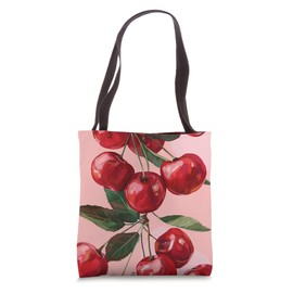 Sweet Cherries Pastel Design - Cute Cherry Pattern Tote Bag