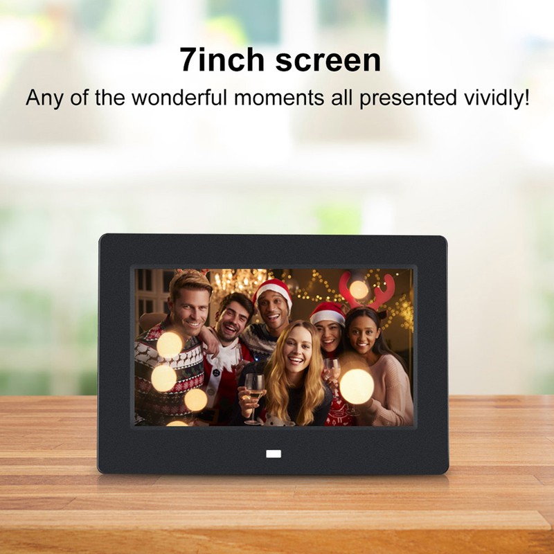 7Inch 1024*600HD Digital Photo Picture Frame Alarm Clock Player Album