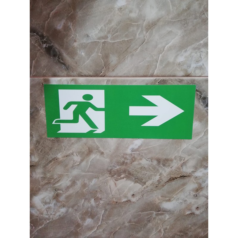 Emergency Exit Sign, Pack of 5, Premium Stickers, 24 cm