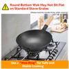 WANGYUANJI 13.4" Round-Bottom Iron Wok, Deep Chinese Stir-Fry Pan (Seasoning