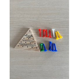 Skylety 12 Packs Wooden Triangle Peg Games Wooden Board Game for Family Boys Girls Adults, Learning Toys Fun Board Games Travel Peg Jump Games (Multicolor)