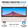 LopBast Screen 100INCH Manual Pull Down White Projector Screen 16:9