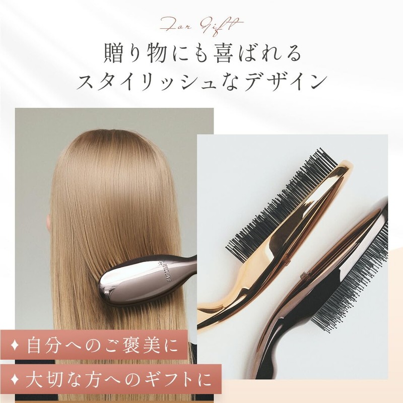 HAIRSTAR Ion Star Brush Hair Brush Negative Ion (Chrome Black)