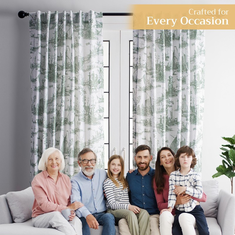 Maison d' Hermine Curtains for Living Room 100% Cotton 108