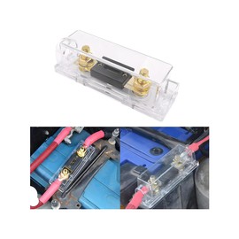 Norkmdi 50 Amp ANL Fuse Holder Kit, Gold Plated 50A Fuse with Box Block for Radio Audio Amplifier Electronic System, Auto Circuit Protection Accessories, Compatible with 12V/24V System