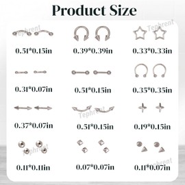 12Grids Nail Piercing Charms Silver Charms for Nails Metal Punk Goth Charm Studs Spikes Rings Piercing Nail Rhinestones Mixed Shape Y2k Nails Gems Flat Back Alloy Shiny Rivets Nails Jewels for Women