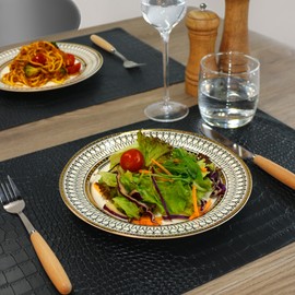 Set of 4 Faux Leather Placemats, PU Table Mats, Waterproof, Stain Resistant, Heat Resistant, Easy to Clean for Kitchen Dining Table,Conference Table