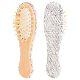 KINCHYGO, Metal Hair Brush Portable Wooden Comb for Women