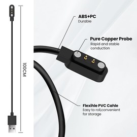 E ECSEM 2-Pack Replacement Charger Compatible for Pituau/FAFAFROG/DINJOO Dog Bark Collar, Magnetic USB Charging Cable Cord for Pituau Smart Bark Collar