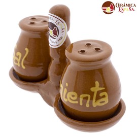 CERÁMICA ESPAÑA Dispenser | Salt Shaker | Ceramic Salt Shaker | Original Salt and Pepper Shakers Model M01 | 100% Handmade | 15 x 6.5 x 10 cm