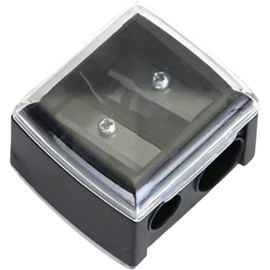 Eyeliner Sharpener Makeup Pencil Sharpener Pencil Sharpeners for Eyebrow Eyeliner Pencil Tool Dual Holes Eye Pencil Sharpener with Cover Portable Cosmetic Sharpener