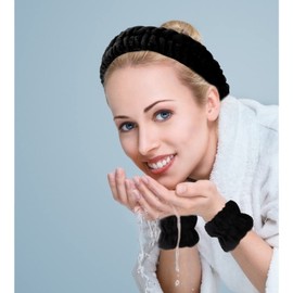 Casoty 6 Pcs Spa Headband Face Wash Headband and Wristband Set, Microfiber Wrist, Makeup Headband Spa Headband with Wristband Set, Wrist Wraps for Washing Face, Face Wash Wristbands for Washing Face