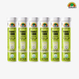 Sun Life Effervescent Vitamin C 1000 Lemon & Lime Flavor 20 Tablets, 6 Pieces / 썬라이프 발포 비타민C 1000 레몬&라임맛 20정, 6개