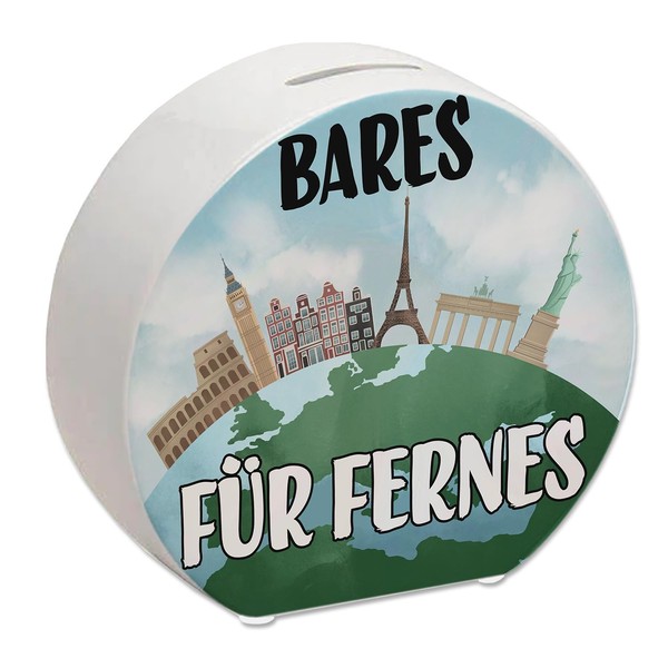 Bares für Fernes Money Box with Travel Motif and Attractions