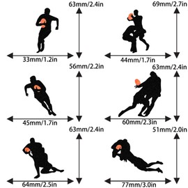 Rugby Ball Player Dessert Cupcake Toppers athlete Theme Match day Touch Down Super Bowl Party Decorations - Picks of 18 pcs