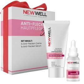 NEWWELL Anti-Flecken Gesichtsserum & Creme Set mit Vitamin C für Hautpflege, Feuchtigkeitsspenden für Gesicht und Körper
