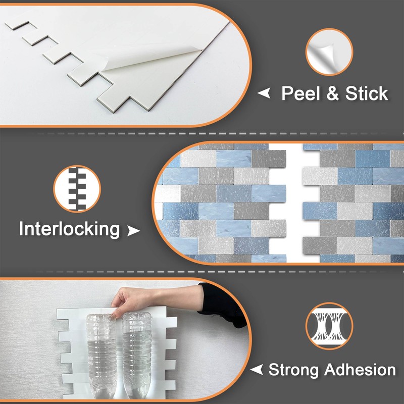 VAOVI Peel and Stick Backsplash Tiles for Kitchen,Self Adhesive Metal