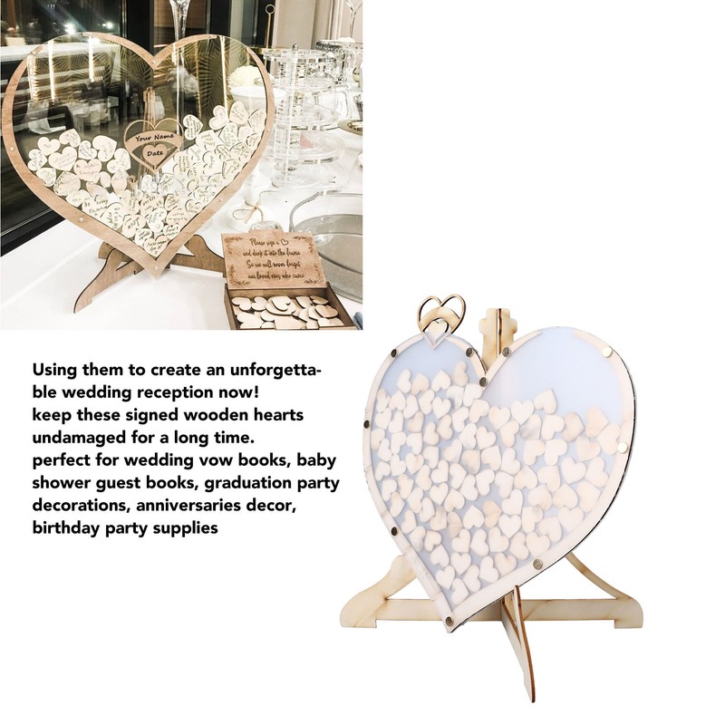 Wooden Wedding Frame Guest Book Drop Box with Stand 80