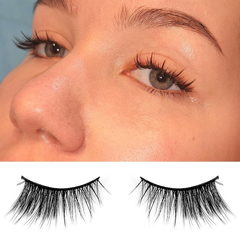 KEQAR 10 Paar Halbe Wimpern Natürlich Künstliche Cat Eye Klare