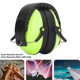 Yanmis Noise Cancelling Headphones for Kids, 21 DB NRR, Improved Adjustable Noise Cancellation, Hearing Protection for Sports Events, Concerts, Green, Default