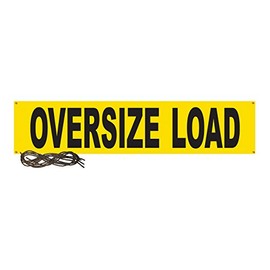 Ancra 49894-12 Banner Wide Load/Oversize Load, 2-Sided, 14-Inch by 72-Inch Vinyl with 44-Inch Ropes & Grommets, Yellow