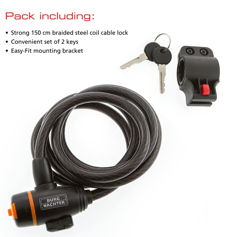 Sterling 101K 10 x 1500mm Locking Cable with Self Coiling/