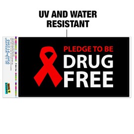GRAPHICS & MORE Red Ribbon Drug Free Pledge Automotive Car Window Locker Bumper Sticker