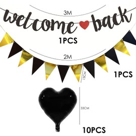 2 Welcome Back Garlands, 5 Love Balloons, Welcome Home Decorative Garlands, Welcome Back Banner, Decorative Banner On The Door