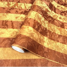 Vinyl Wallpaper Yellow Gold Bronze Copper Brown Metallic Stripes Textured Striped Wall coverings Faux Metal Fur Look Texture 3D Free Match