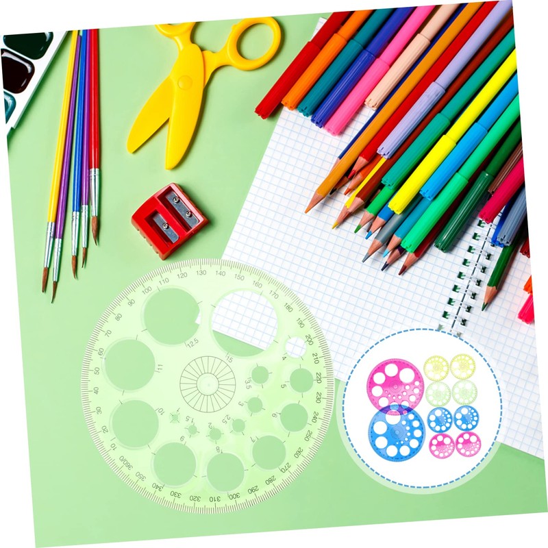 Operitacx 10 Pieces Practical Protractor Tool Round School Classroom Protractor