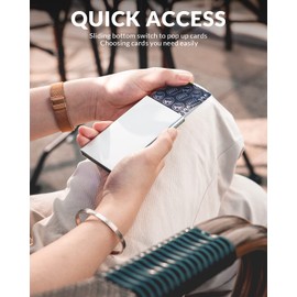 VULKIT Minimalist Credit Card Holder Pop Up Cards RFID Protection Slim Metal Wallet